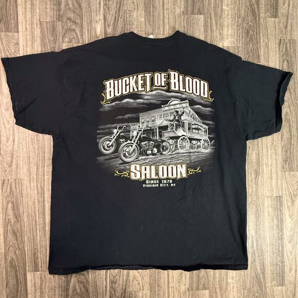 Bucket of Blood Saloon McBride & Sons Black Graphic Tee 2XL Virginia City NV - Picture 2 of 6